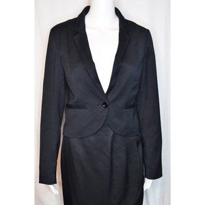 H&M Divided Long Sleeve One Button Blazer Polka Dot Lining Black Size 10